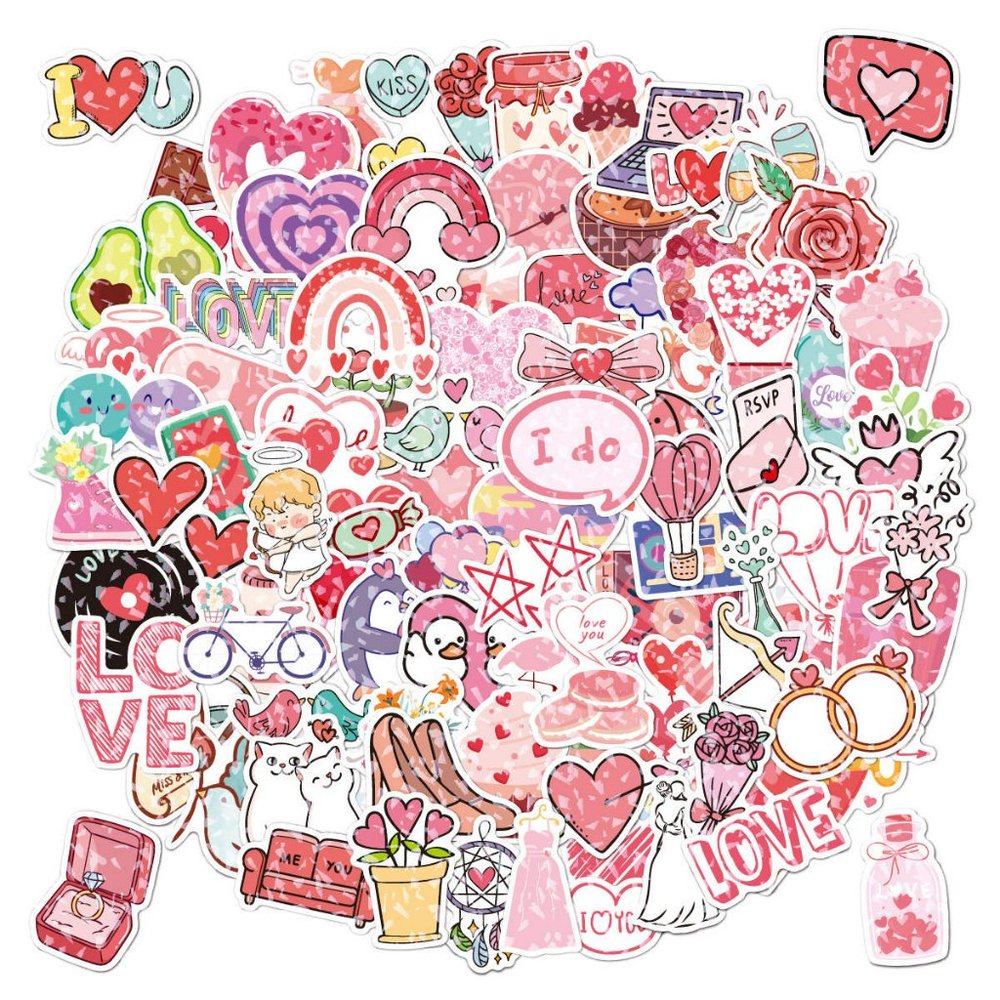 COPY - NEW-Vinyl Love/Valentines Stickers-STIKTOK brand-Waterproof-Holographic …